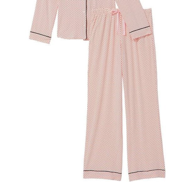 VS XXL Reg 30" Inseam Modal PJ Set Light Pink Tiny Dot Polka Dots So Comfy! NWT - Picture 11 of 14